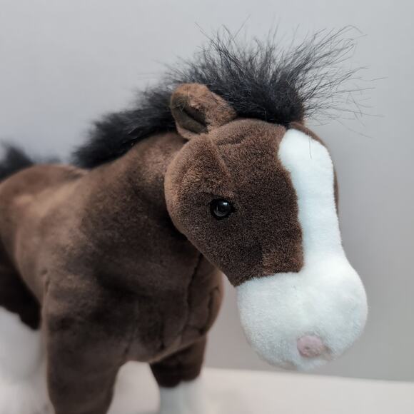 Gund Clyde Clydesdale Horse Plush Stuffed Animal 42985 Brown & White - Picture 1 of 11